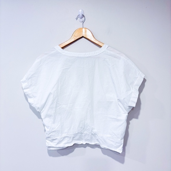 SUNDAY IN BROOKLYN White cropped cotton blouse | Front knot * - Picture 2 of 7
